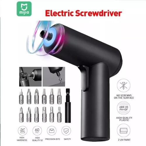 Xiaomi Mijia Electric Screwdriver Cordless Rechargeable 3.6V 2000mAh Li-ion 5N.m Torque With 12 Pieces S2 Screw Bits Tools Set