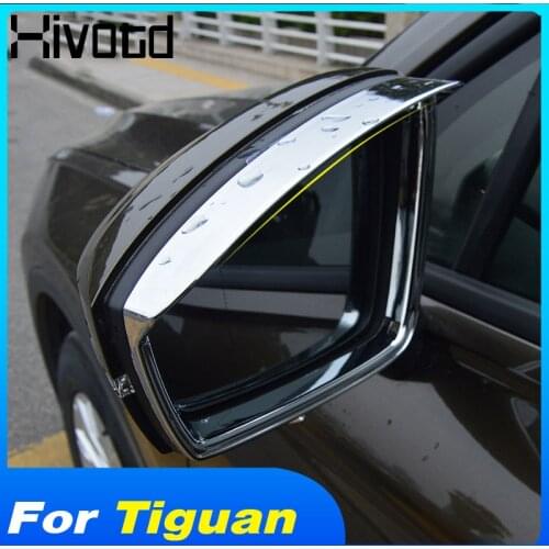 Hivotd For Volkswagen Tiguan 2020-2017 ABS Rearview Mirror Shade Trim Rain Eyebrow Visor Exterior Cover Strip Car Styling Parts