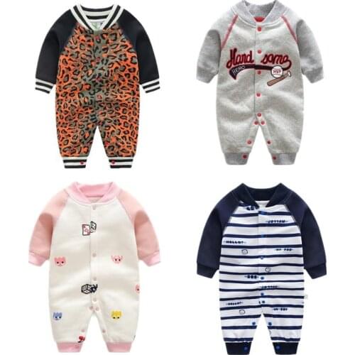 Irocmll Newborn Spring Cotton Warm Romper Jumpsuit Fashion Cartoon Baby Clothing Long Sleeve Baby Girl Boy Clothes for 0-12m
