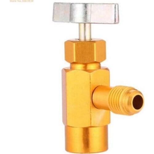 T8WF R134A Can Tap V-alve Refrigerant Dispenser Tool with Tank Adapter for 1/2 inch AC Freon Charging Hose