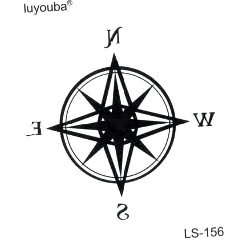 Compass Waterproof Temporary Tattoo Men Fake Tattoo The flash Tatoo Temporary Stickers Tatuajes Temporales Face jewels