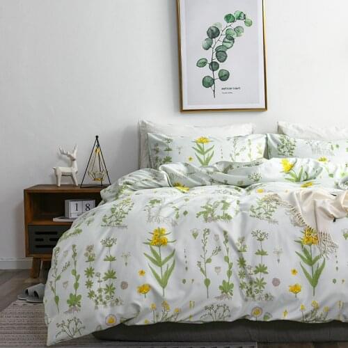 Bright Flower Printing Duvet Cover Set Pastoral Style Bedding Sets Queeen Size 2/3 pcs Soft Comfortable Bed Covers BedLinen