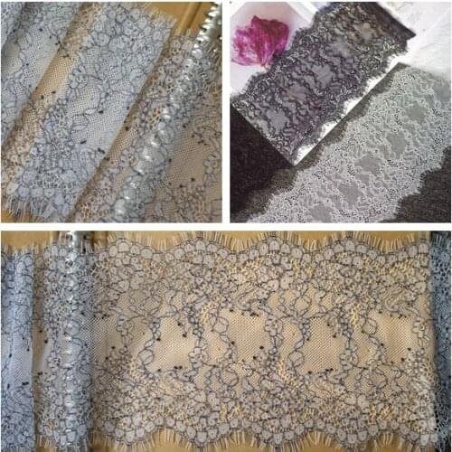 Beautiful two-color perspective thin eyelash lace fabric Embroidered lace trim DIY clothing stitching accessories must be edged
