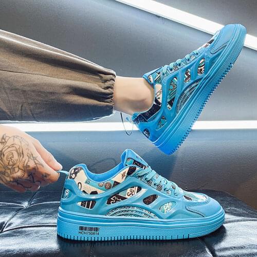 Summer Breathable Tennis Shoes Large Size Mens Sneakers Low Top Mens Sports Shoe Lace Up Men Running Shoes Non-slip Trainers