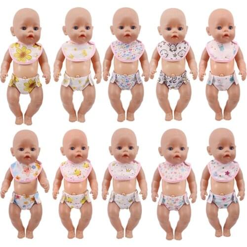 Doll 2Pcs/Set (Mouth Towel+Panties Fit Dinner)Doll Clothes For 18 Inch American&43 Cm Baby New Born Zafs Doll Generation Girl`s