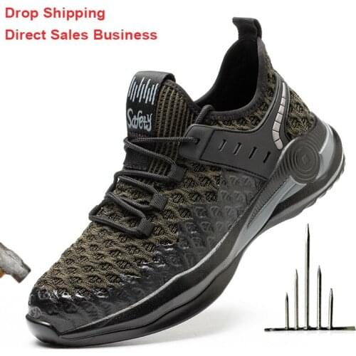 Steel Toe Safety Shoes Men Work Boots Puncture Resistant Lightweight Breathable Composite Toe Work Shoes European Sizes 37-48