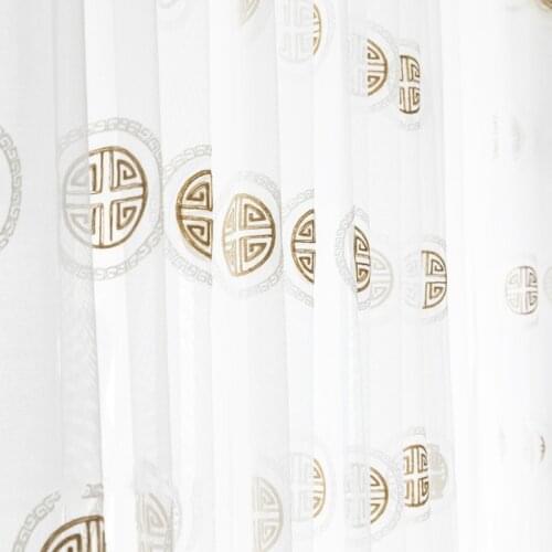 New Chinese Classical Luxury Window Curtains for Living Room Kitchen Sheer Curtain Panels Window Treatments Draperis X-M071#4