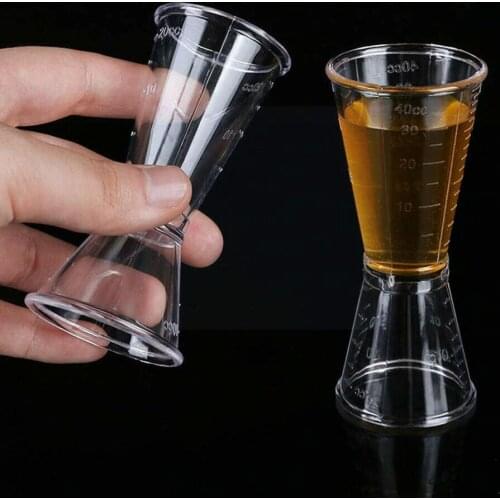 20/40ml Transparent Resin Bar Wine Cocktail Shaker Accessories Bar Measurer Jigger Shot Drink Cup Short Double Wine Mixer T6G8