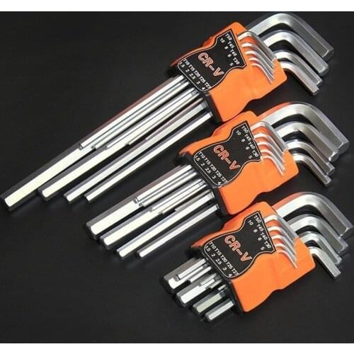 Realmote 9PCS Double-End L Type Screwdriver Hex Wrench Set Allen Key Hexagon Flat Ball Torx Star Head Spanner Key Set Hand Tools