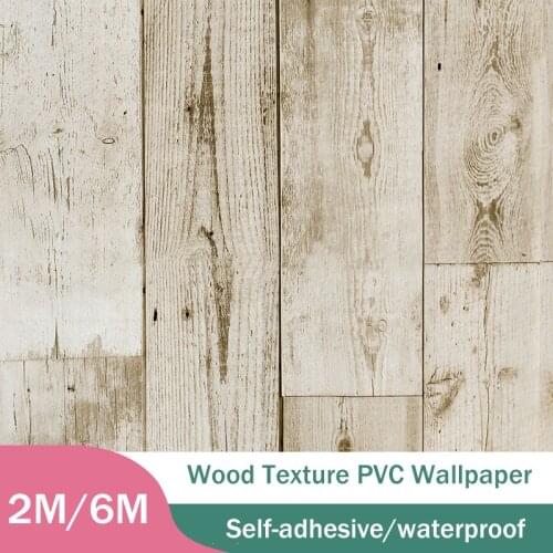 Retro Wood Grain Wall Papers Kitchen Bedroom Counter Renovation Background DIY PVC Wall Sticker Dormitory Waterproof Home Decor