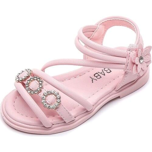 Princess Girls Sandals Rhinestone Sweet Kids Toddlers Summer Sandals Beach Shoes for Medium Kindergarten Children Sandals Shoes