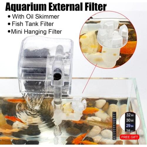 SENZEAL Aquarium Filter 3W Hanging External 3 in 1 Aquarium Pump Waterfall Oxygen Circulation With Surface Skimmer For Fish Tank