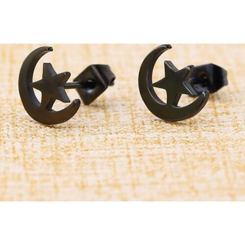 Turkey Trend Brief Titanium Stainless Steel 3 Colors Plated Men Earring Stud Earrings For Women Classic Jewelry