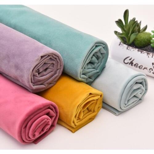 Width 57'' Simple Thickened Soft Solid Velvet Fabric By The Half Yard For Sofa Cushion Pillow Curtain Material