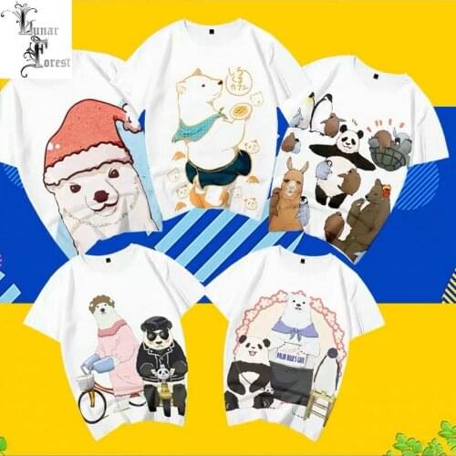 Shirokuma Cafe 3D Printing T-shirt Summer Fashion Round Neck Short Sleeve Popular Japanese Anime Streetwear Plus Size