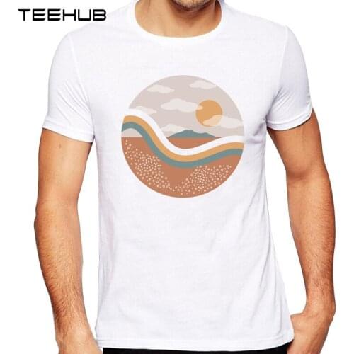 TEEHUB Mens New Fashion Canyon Rainbow Design Short Sleeve T-Shirt Cool Printed Tops Hipster Tee Shirts