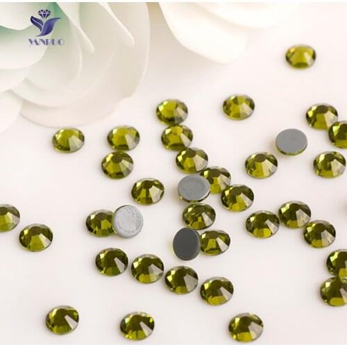 YANRUO 2058HF SS16 3.8-4.0mm Olivine pedrarias Strass Crystal rhinestone flatback Thermal transfer hotfix For panama jack