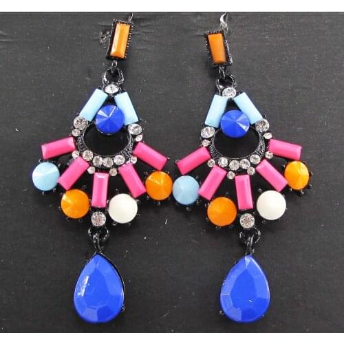 YaYi Jewelry Fashion BOHO Multi Glass Crystal Rhinestone Dangle Women Ancient Gold Color Wear Ear Band Long Tassel Earrings