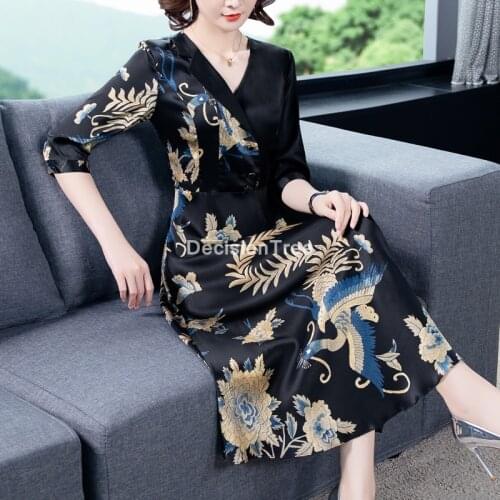2021 chinese traditional cheongsam dress women qipao floral print style elegant chinese chiffon qipao elegant party dress