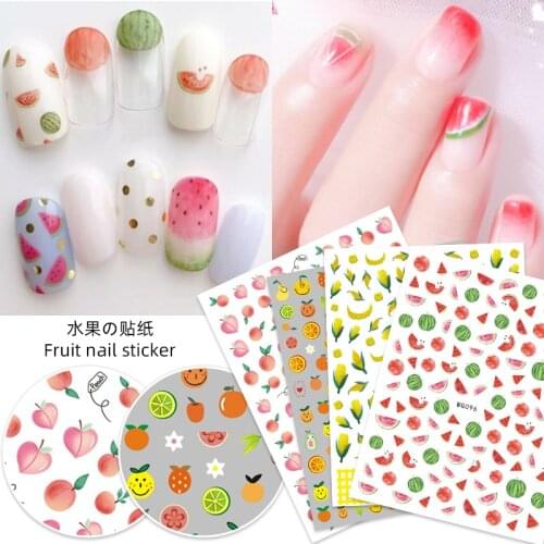 1 latest 3D ultra thin watermelon nail sticker Tips Nail Art Sticker fruit design nail envelope manicure