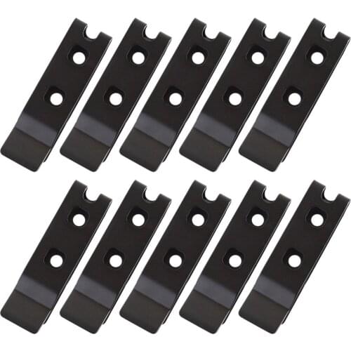 10PCS/LOT Black Kydex Holster Quick Clips with Screw Tactical Knife Sheath Gun Holster Stainless Steel Belt Clip