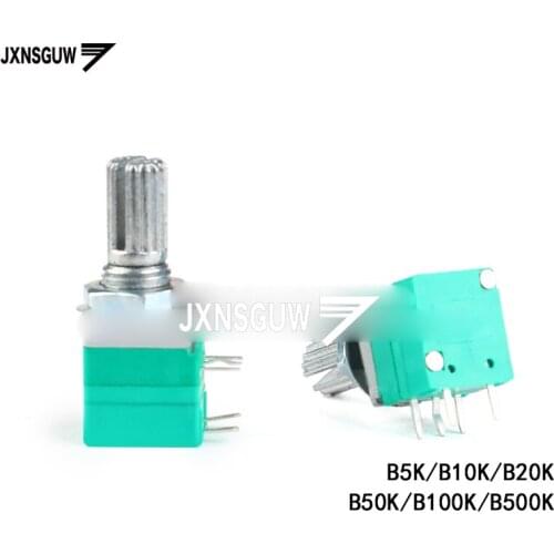 10PCS RV097NS single potentiometer B5K/10K/20K/50K/100K/500K with switch 5 feet 5K 10K 20K 50K 100K 500K