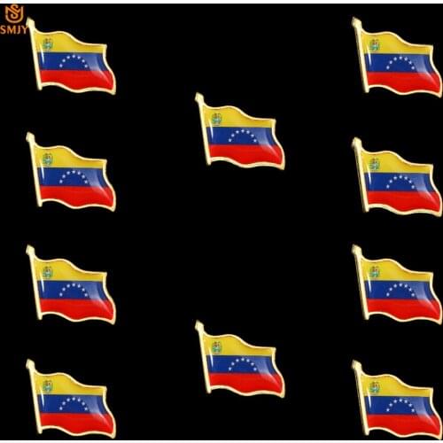10PCS Venezuela Epoxy Resin Custom Pin Patriot Travel Bag/Tie Wearable Butterfly Clip Pins Brooch Badge Jewelry