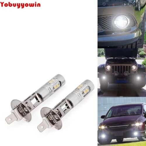 2Pcs White 6000K 50W Aluminum H1 LED 10-CREE XB-D cHIPS DRL Driving Fog Light Bulb For Ford GMC Chevrolet Dodge