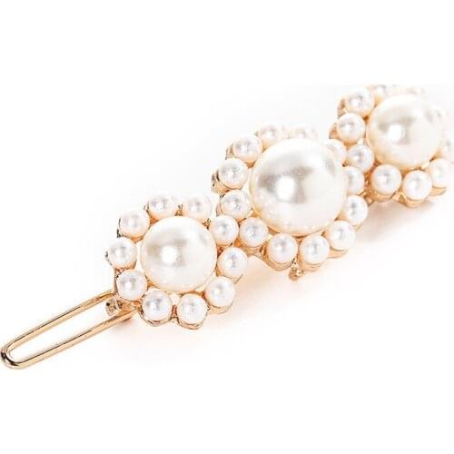 2021 Top Fashion Coroa Tiara De Noiva Korean Net Ins Imitation Pearl Flower Hairpin Hansufeng Retro For Fringe Decoration