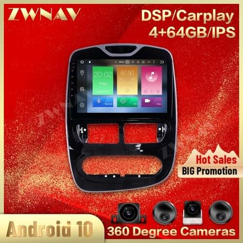 360Cameras IPS Screen For Renault Clio 2013 2014 2015 Android 10.0 Multimedia Player Car Audio Radio Navigation Recorder