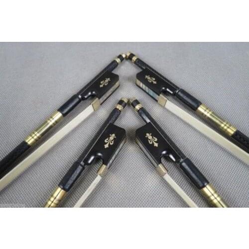 4pcs Best plaid black Carbon fiber VIOLA bow 4/4,Titanium Mounted #7108