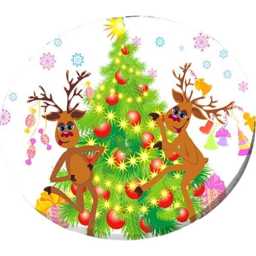 47-inch Elastic Fitted Table Cover, Polyester Vinyl Round Tables Tablecloth Table Cloth,Waterproof Table Pads, Christmas Decor