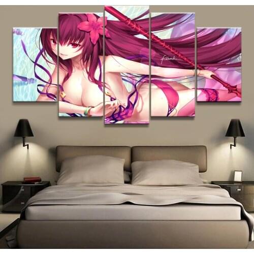 5 Piece Cartoon Pictures Artwork cute Sexy fate grand order Anime Poster Paintings Canvas Art for Home Decor Wall Art