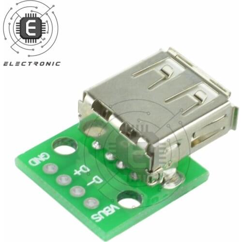 5pcs Type A USB Female To DIP 2.54MM PCB Board Adapter Converter USB Connector Usb Female For Arduino