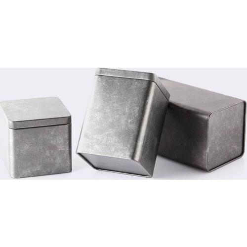 50pcs Useful Square Iron Tea Caddy Plain Metal Candy Boxes Storage Jar 90*90*85mm lin4024