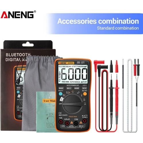 Aneng A9002 Wireless Multimeter Ac / Dc Current Voltage Tester Auto Range Convenient Digital Multimeter
