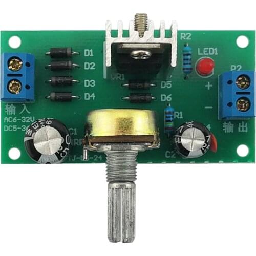 Continuously Adjustable DC Power Supply DIY Board Teaching Training Parts with 12V transformer LM317 Adjustable Kit