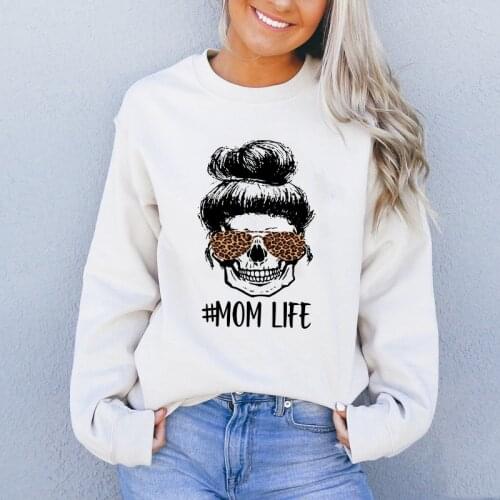 Colored Leopard Mom Life Sweatshirt Fashion Women Long Sleeve Motherhood Pullovers Funny Mothers Day Gift Sweatshirts Femme