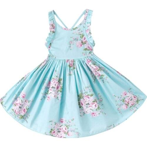 Cute Dear Baby Girl Festivals Fashion Flower Sleeveless Tulle Party Toddler Floral Dress Clothes Children Toddler Clothing
