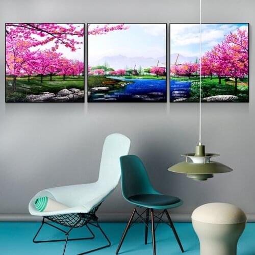 Bedroom Painting Bedside Paintings Warm Mural Hotel Living Room Porcelain Embossed Painting Triple Decorative Painting