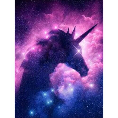 ArtBack 5d diy diamond painting unicorn purple starry sky full square / round drill sticker diamond mosaic handicraft home decor