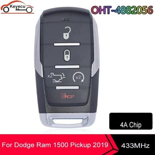 KEYECU For Dodge Ram 1500 Pickup 2019 2020 Smart Remote Car Key FOB 433MHz ASK PCF7953M 4A Chip OHT-4882056 P/N: 68291687AD
