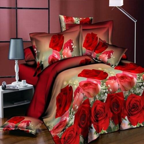 3pcs Flowers Bedding Set Duvet Cover Set 3d Bedding Digital Printing Queen Size Bed Linen Bedclothes Home Textile