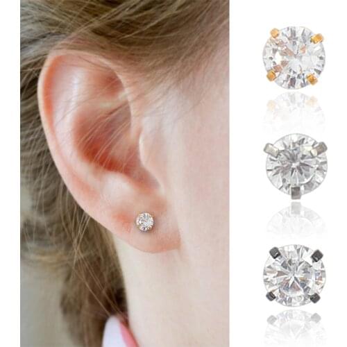 3/4/5/6mm 1Pcs Round Ear Bone Studs Stainless Steel Stud Lip Piercing Tragus Lobe Conch Forward Helix Cartilage Earrings