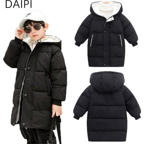 New Winter Down Jacket Kids Zipper Childrens Clothes Girls Hooded Windbreaker for Boy Fashion Girl Coat Warm Boy Coat 3-12 Year