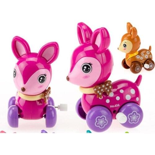 Pull Back Hot Sell Lovely Angel Chain Wind-up Toys New Strange Baby Cartoon Witty Chains Sika Deer Plastic Animal Toy Gifts 2021