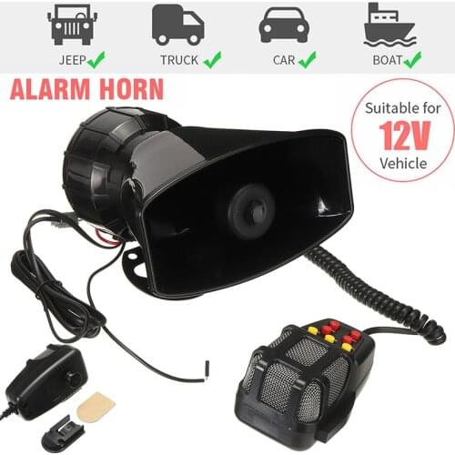 Mayitr 1set 12V 100W 110DB Speaker 7 Sounds Style Car Horn + Microphone System Kit For Motorcycle Moped Truck Parts