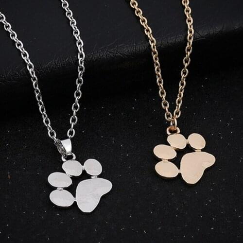 Cute Accessory Cute Cat And Dog Paw Prints Choker Necklace Jewelry Women Animal Pendant Long Cute Footprints Statement Necklaces