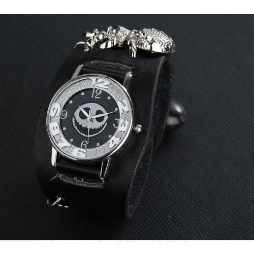 Men Women Quartz Wristwatch Punk Bracelet Bullet Skull Style Leather spider watch Christmas gift Relojes Hombre mujer reloje