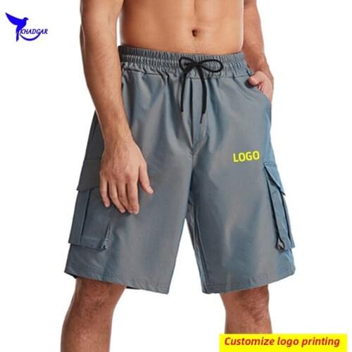 Custom LOGO Mens Military Running Shorts 2021 Fluorescent Tactical Joggers Short Pants Men Loose Gym Fitness Sportswear Bottoms